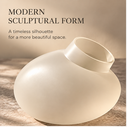 PULMORY oval frosted vase modern sculptural form