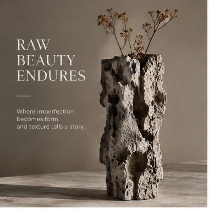 PULMORY raw lava stone vase raw beauty endures imperfection becomes form