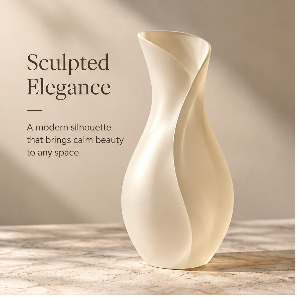 PULMORY twisted frosted vase sculpted elegance close up