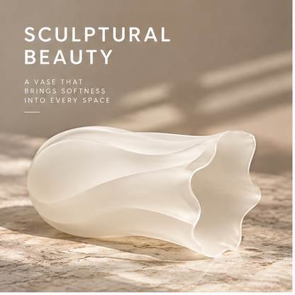 PULMORY petal wave frosted vase sculptural beauty lying flat