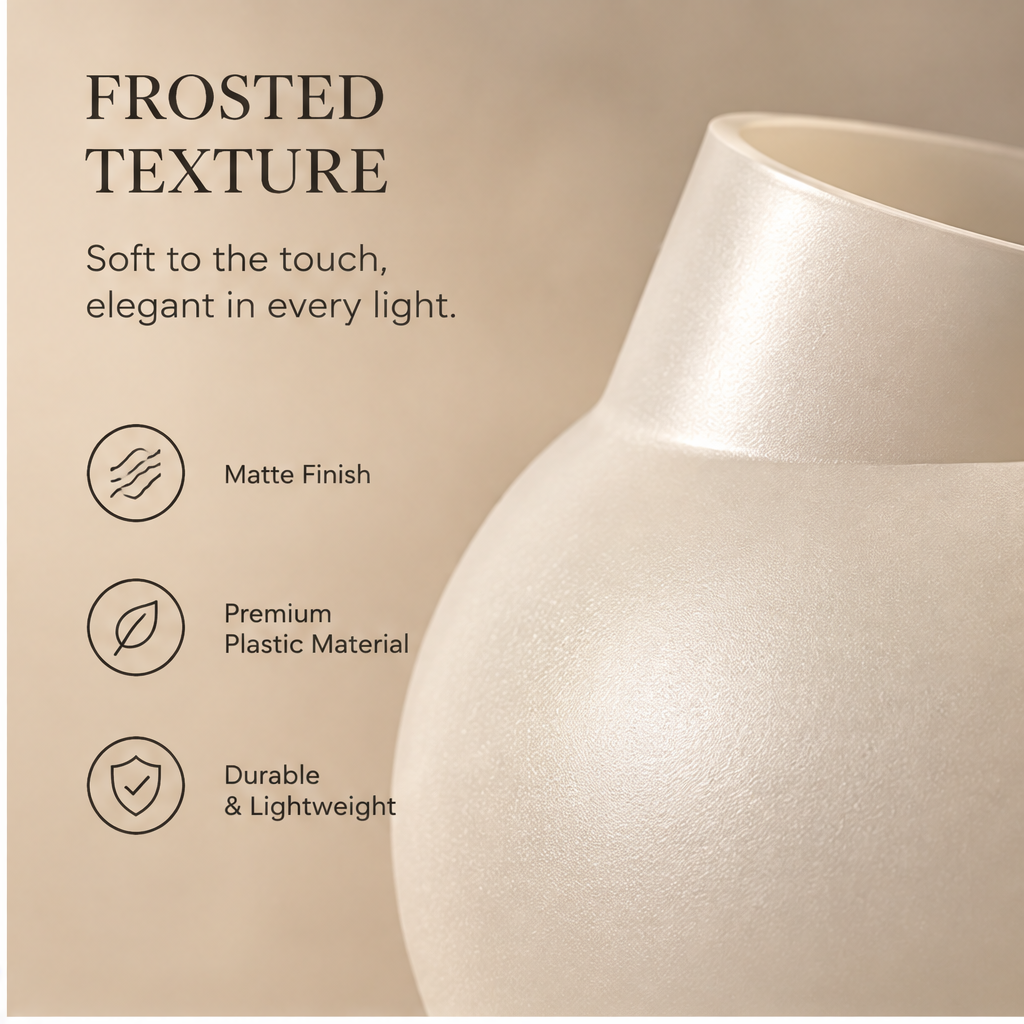 PULMORY oval frosted vase frosted texture detail