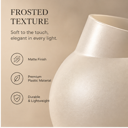 PULMORY oval frosted vase frosted texture detail