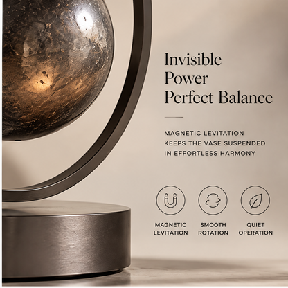 PULMORY metal ring levitating vase invisible power perfect balance magnetic detail