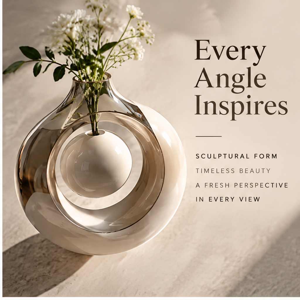 PULMORY glass ring levitating vase every angle inspires top view