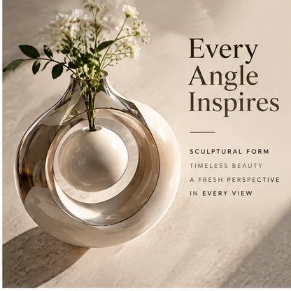 PULMORY glass ring levitating vase every angle inspires top view