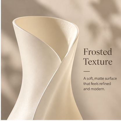 PULMORY twisted frosted vase texture detail spiraling opening