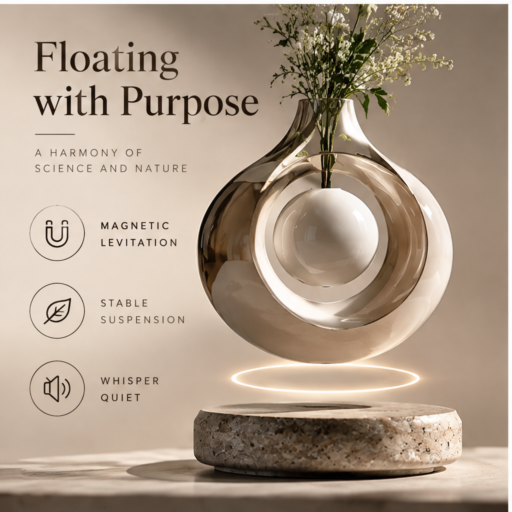 PULMORY glass ring levitating vase floating with purpose feature detail