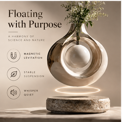 PULMORY glass ring levitating vase floating with purpose feature detail