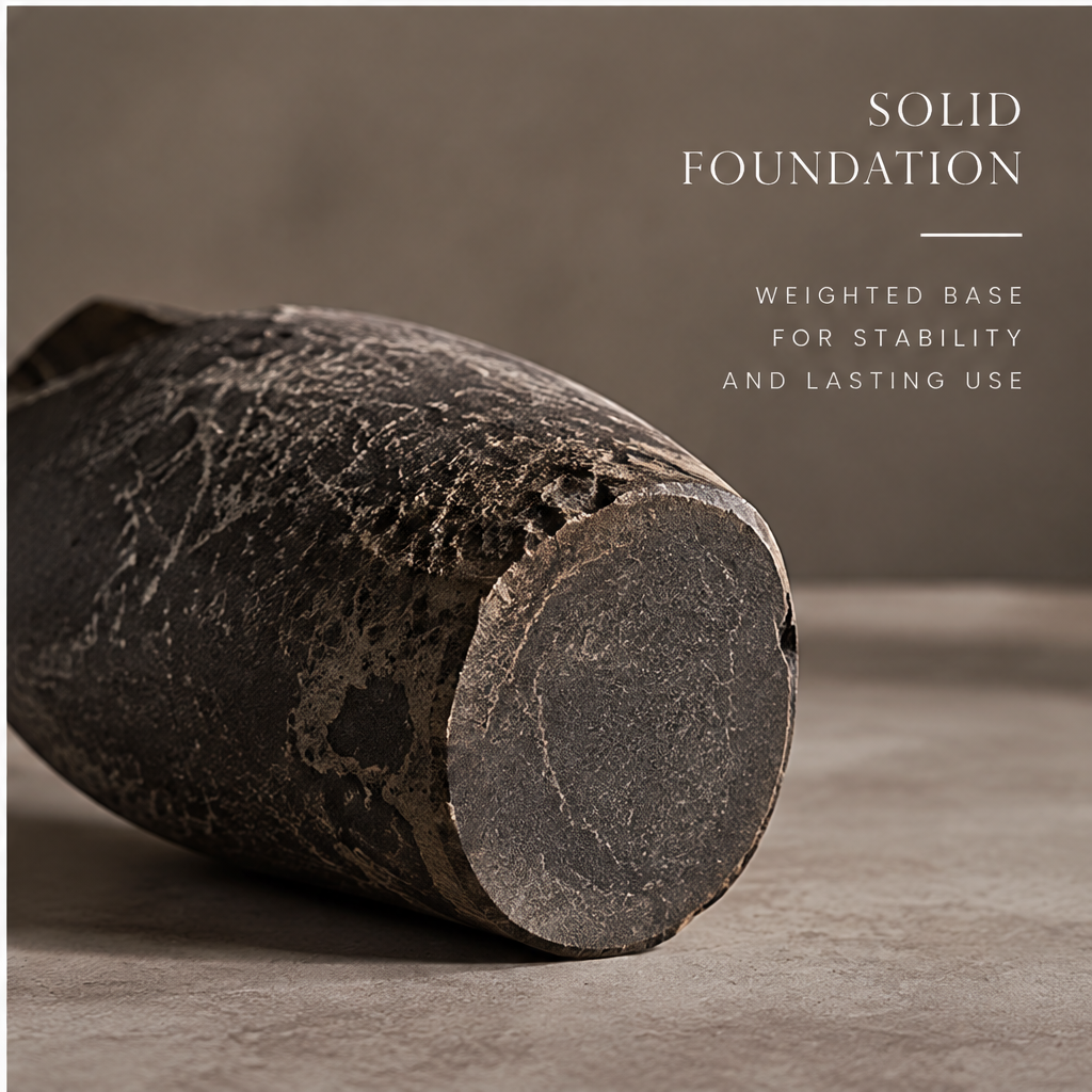PULMORY black ruins form vase sculptural from ruins raw texture timeless form
